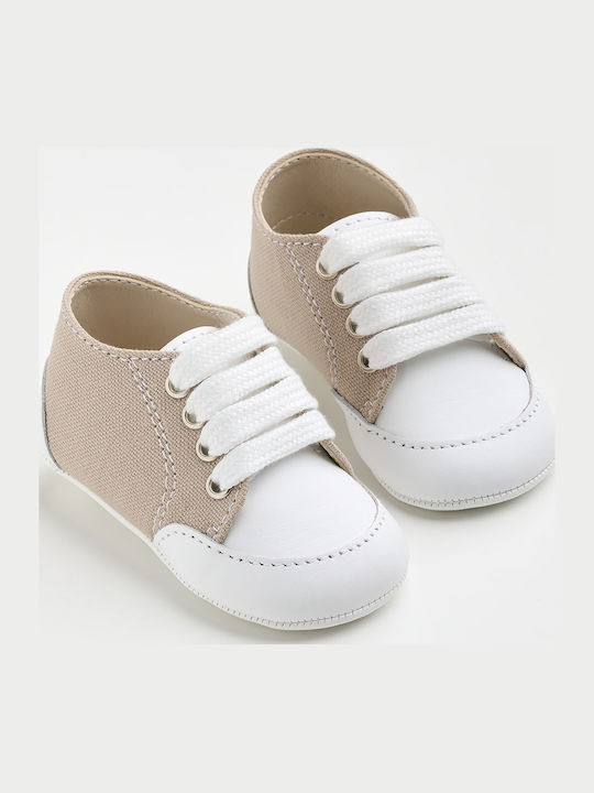 Ever Kid Taufschuhe für Jungen Leder Sneakers Weiche Sohle Beige A606A