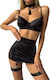 Kassiani Sexy Lingerie Set Mini Skirt Garters U...