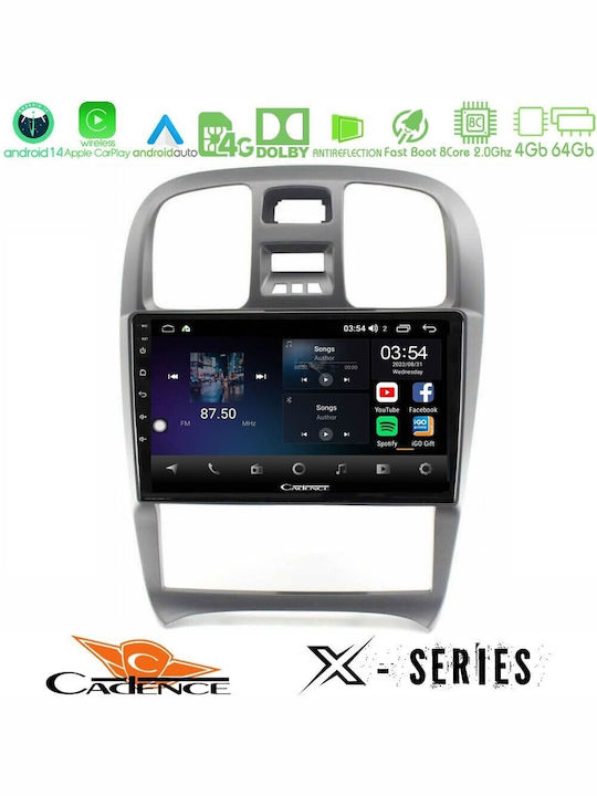 Cadence X Series Hyundai Sonata 2001-2005 8core Android 14 4+64gb Navigation Multimedia Tablet 9"