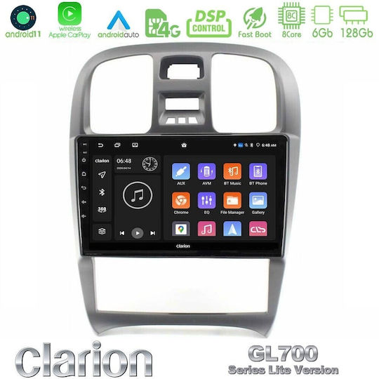 Clarion Gl700 Lite Series 8core Android11 6+128gb Hyundai Sonata 2001-2005 Навигация Мултимедийна Таблетка 9" Carplay + Android Auto