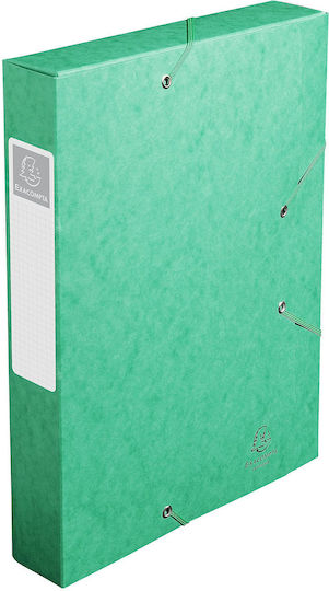 Exacompta 16003h Cutii De Depozitare Premium Set 10 Bucăți Cu Bandă Elastică 60 Mm Realizate Extra Rezistente Spine Din Carton Colorat Etichetă Dosar De Arhivă Din A4 Dosar Document Dosar De Desen Dosar De Depozitare Verde