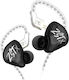 KZ Ακουστικά Ψείρες In Ear Μαύρα