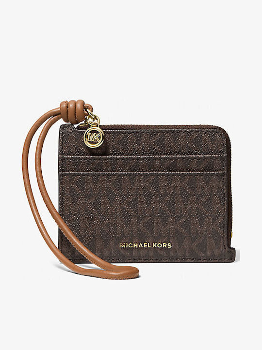 Wristlet Μικρό Γυναικείο Πορτοφόλι Καρτών Καφέ