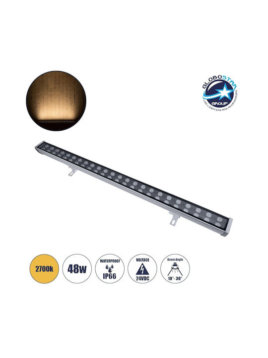 GloboStar Lampa De Podea Pentru Exterior LED Mașină De Spălat Pe Perete 48W Cu Alb Cald IP66 Gri