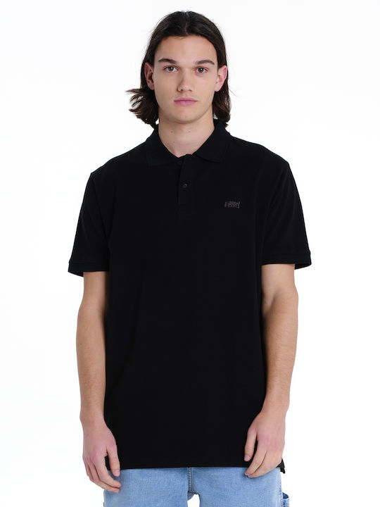 Emerson Polo Short Sleeve Black Blouse