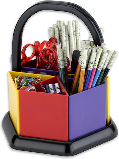 Adventa Set Organizator De Birou Pentru Copii 6 Piese Suporturi Pentru Creioane Depozitare Rechizite De Artă Organizator Pentru Sala De Clasă Și Școală Acasă Cu Mâner