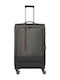 Travelite Large Fabric Travel Suitcase Dark Olive with 4 Wheels Height 77cm 92949-86L