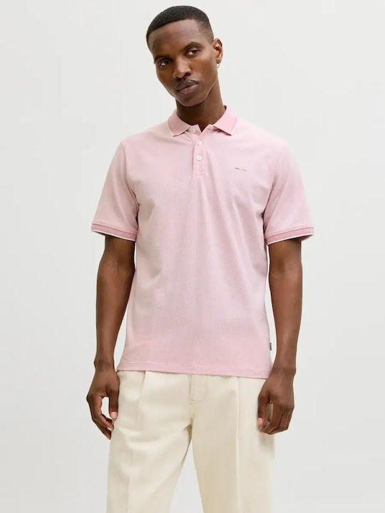 Jack & Jones Polo Herrenbluse Kurzarm Rosa