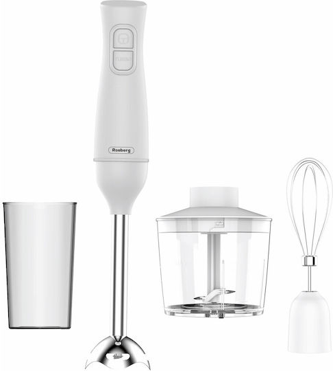 Rosberg Handmixer mit Inox-Stab 350W Weiß