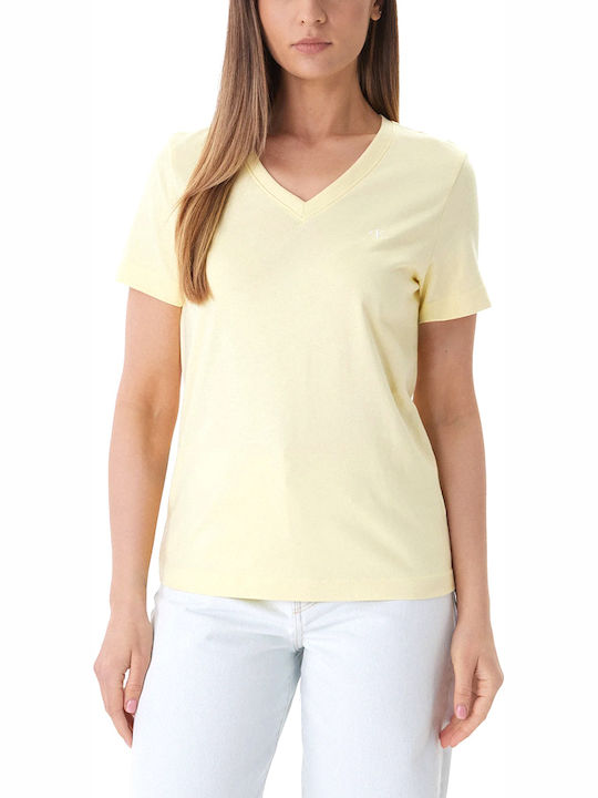 Calvin Klein Γυναικείο T-shirt Κίτρινο