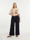 High Waist Women's Jean Pants in Wide Leg Style 0007.2591 Denim