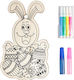 Easter Wooden Rabbit Painting Set 16.5x10.8cm