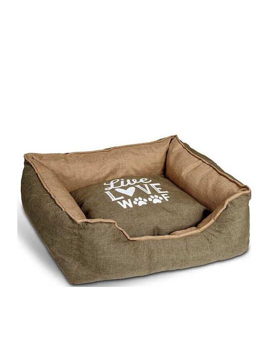 Glee Live Love Woof Elevated Dog Bed Brown 47x37cm