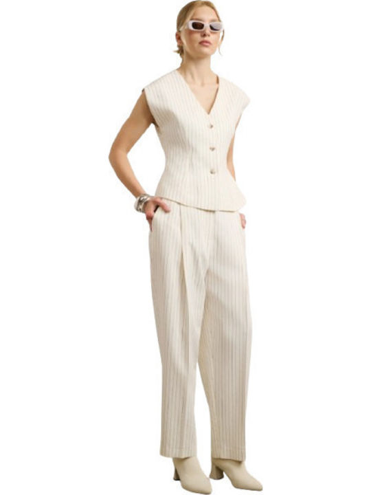 Desiree Set Ecru Pentru Femei cu Pantaloni Cu T...
