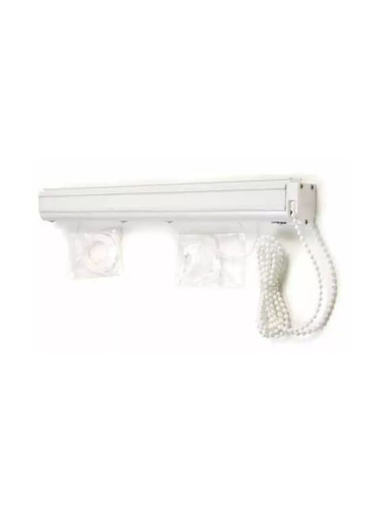 Anartisi Heavy Duty One-Way Curtain Track with Roman Mechanism Metallic in White Colour 100cm