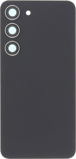 Battery Cover Battery Door Battery Door Adhesive Back Camera Lens Bezel Phantom Black for Samsung Galaxy S23