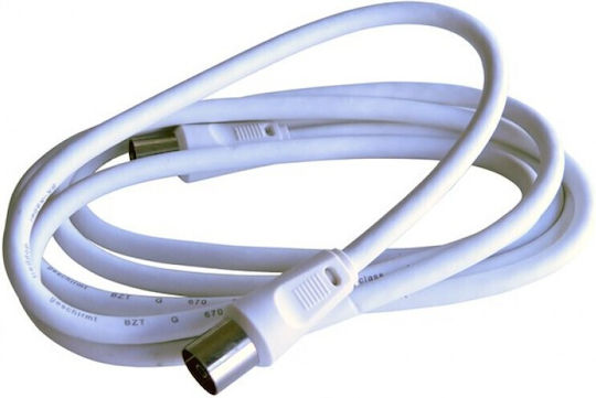 Jager Antenna Cable Coax Male - Coax Female White 5m S100-5 1 Piece