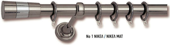 Import Hellas Metallic Curtain Pole No1 Double by Rail Φ25mm 200cm Nickel Matt