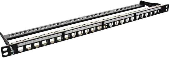 Inline 76824c Patch Panel 24-port Keystone Snap-in Blank Patch Panel 19" 0.5u Black