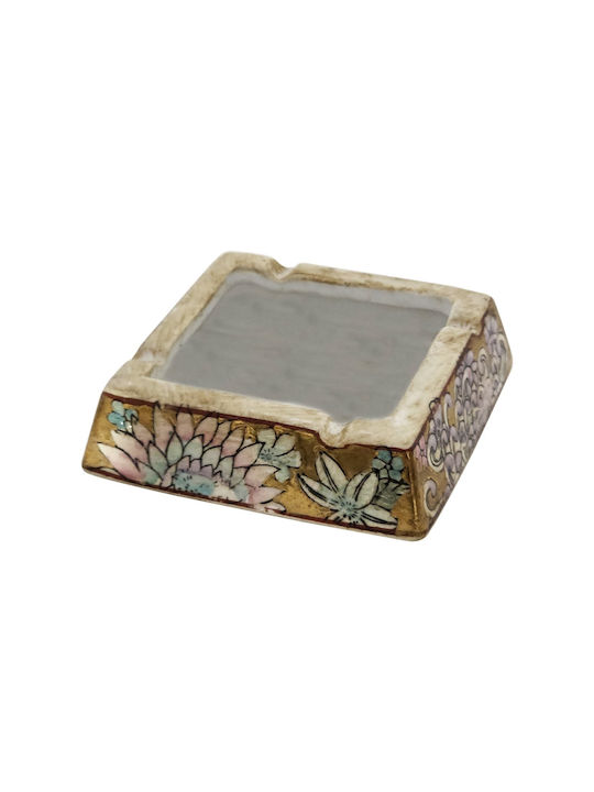 Artekko Satsuma Japanischer Aschenbecher aus Porzellan 10x10x3 cm