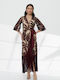 Maxi Evening Wrap Dress Burgundy