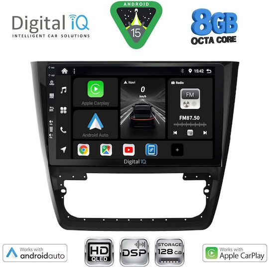 Digital IQ Car Audio System for Skoda Yeti 2014-2018 (Bluetooth/USB/WiFi/GPS/Apple CarPlay/Android Auto) with 10" Touch Screen