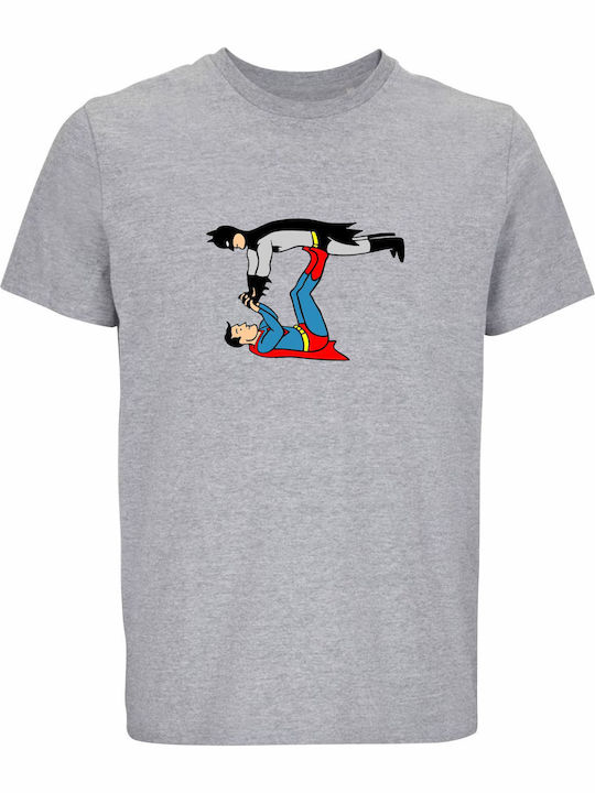 T-shirt Unisex " Batman & Superman Superfriends " Grey Melange