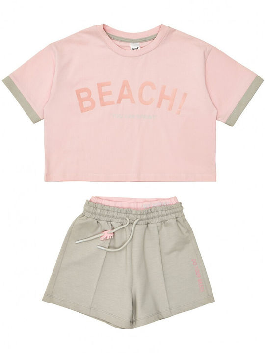 Kids Clothing Set with Shorts Summer 2 Pieces Pink