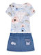 Kids Set with Skirt Summer 2pcs Blue