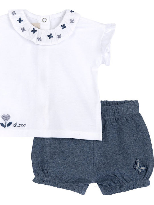 Kids Set with Shorts Summer 2 Pieces White