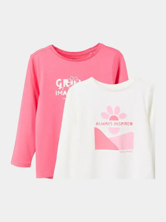 Set Kids Tops Ecru Fuchsia