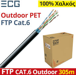 ECG Cat. 6 F/UTP 4x2x23AWG PE F/UTP Cat.6 Cablu Ethernet 305m Negru