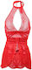 Hot Red Flyaway Chemise Thong