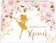 Fly Digital Baptism Guest Book with Ballerina Theme Made of Cardboard