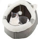 Brivoo Cat House-style Bed Gray M 30x30x31 Cm Cat Ear Design Comfortable Modern