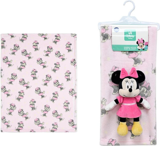 Disney Babydecken Wickeltücher für Kinderzimmer Minnie mit Teddybär 75x100cm 2 Stück
