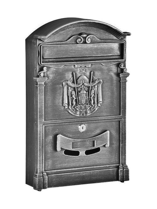 SGTT Cutie Poștală În Aer Liber Metalică În Culoare Argintie 41x25.5x9cm