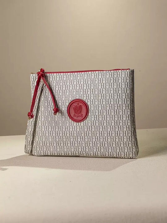 Πρακτικό Τσαντάκι Νεσεσερ Fh Beige Red 25x3x20 ...