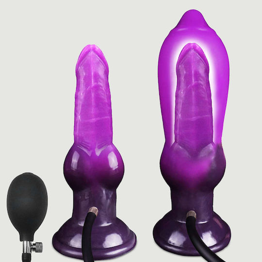 Dildo Realistic Gonflabil Cu Ventuză Violet