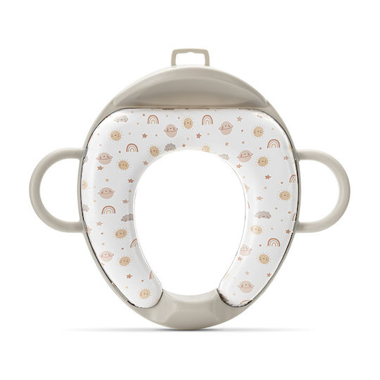 Lorelli Toddler Toilet Seat with Handles and Beige Cushion