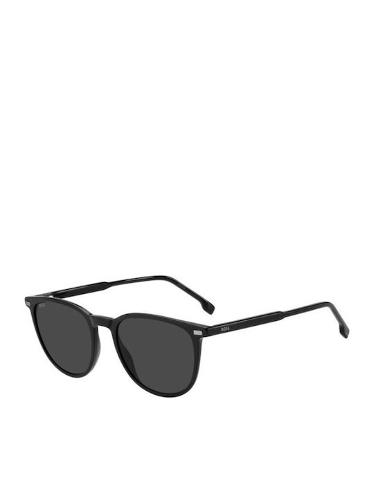 Boss Unisex Sunglasses with Black Horn-Rimmed Frame and Black Lens Boss 1881/S 807/IR