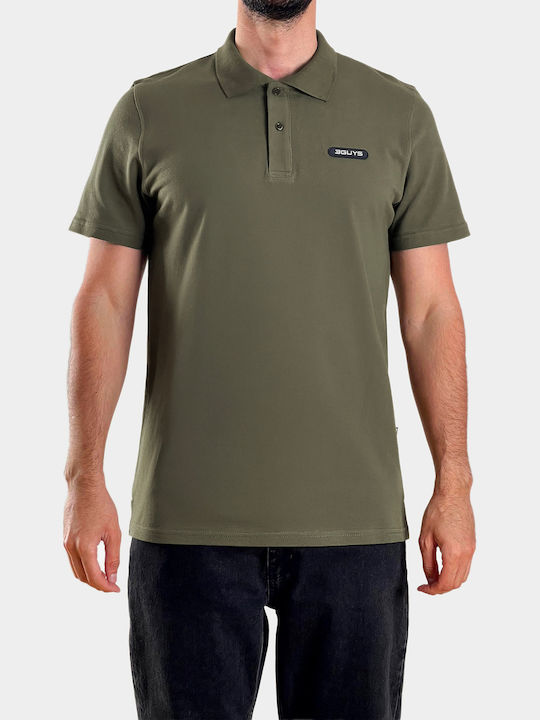3Guys 3Guys Polo Short Sleeve Khaki T-shirt