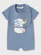 Mayoral Set of Blue Velvet Onesies Gentle 2 Pieces