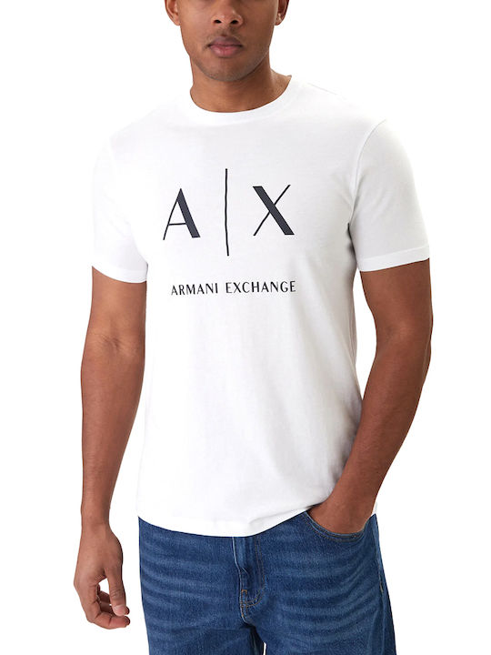 Armani Exchange Tricou Alb-Negru Armani Exchange Tricou Alb-Negru