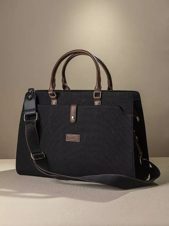 Black Fabric Women's Briefcase