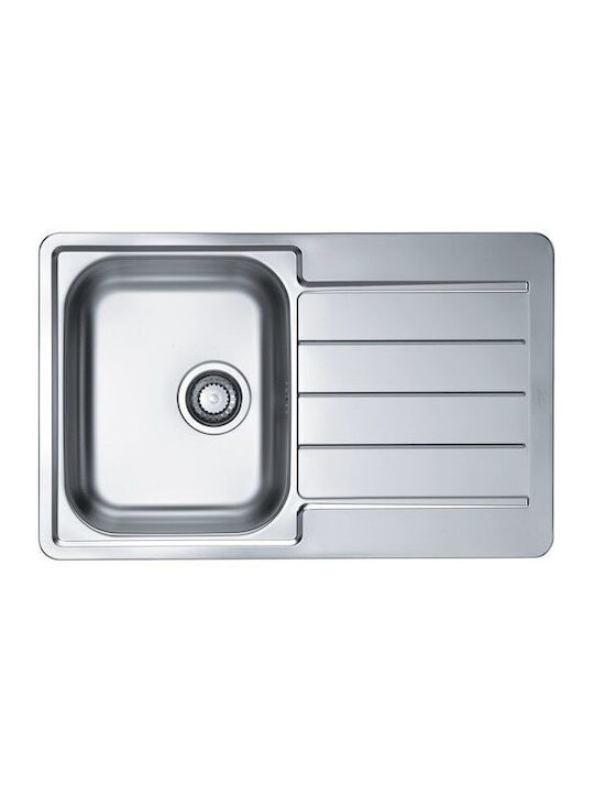 Alveus Drop-In Küchenspüle Rechts Inox mit Wasserhahn M79xP50cm Grau