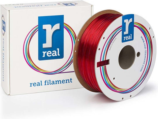 Real Filament PETG 3D Принтер Филамент 1.75мм Прозрачен Червен 1кг 1бр Макарa