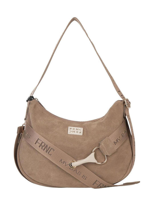 FRNC Leder Damen Schultertasche Braun