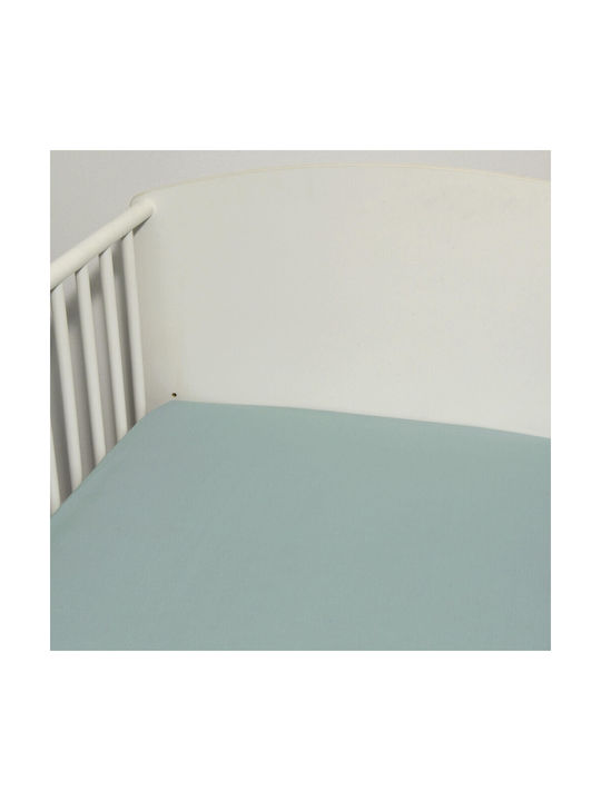 Baby Oliver Baby Cradle Sheet Cotton Blue 80x110cm
