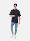 Cover Men's Jeans Pants Cropped Elastic Blue